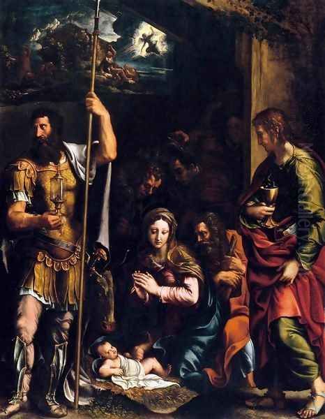 Adoration of the Shepherds Oil Painting by Giulio Romano (Orbetto)