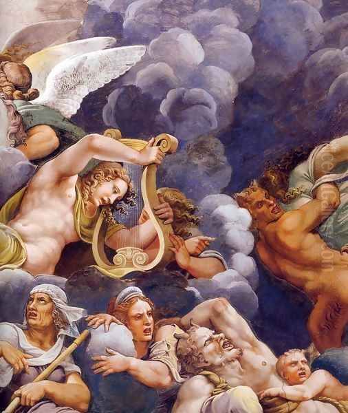 Vault The Assembly of Gods around Jupiter's Throne (detail) Oil Painting by Giulio Romano (Orbetto)