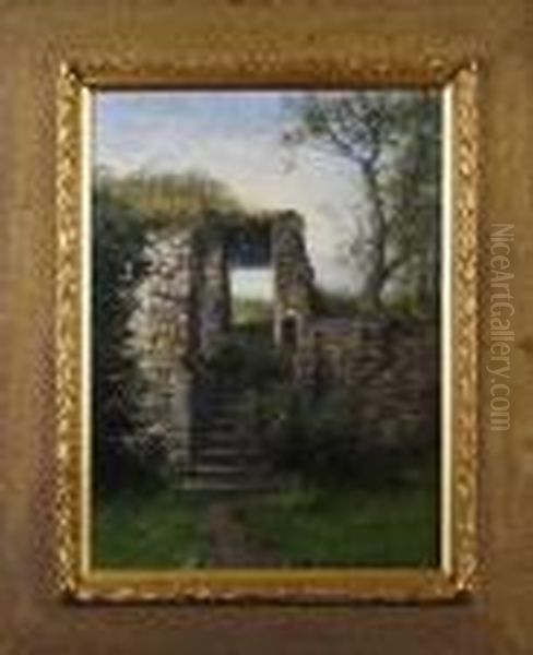 Ruin Ilandskap Oil Painting by Severin Nilson