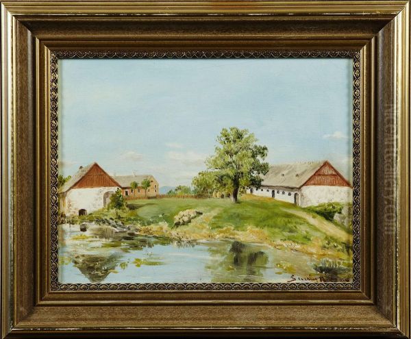 Knobesholmsgard Fran Halland Oil Painting by Severin Nilson