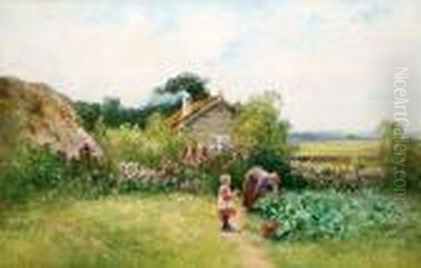 In The Garden Plot Oil Painting by Severin Nilson