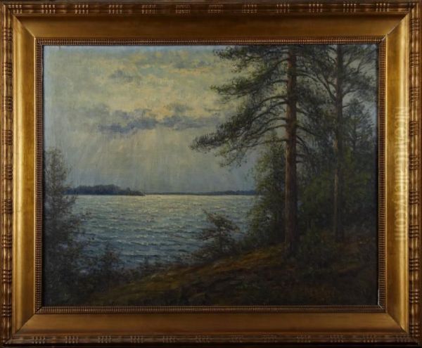 Insjolandskap Oil Painting by Severin Nilson