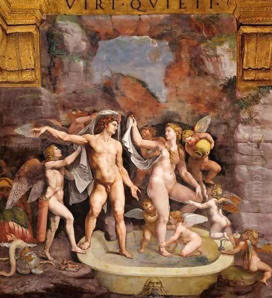 Venus and Mars Bathing Oil Painting by Giulio Romano (Orbetto)