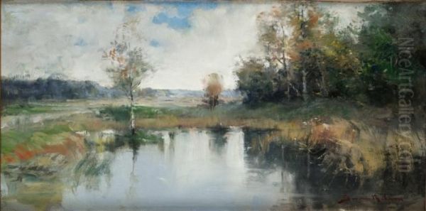 Varlandskap Oil Painting by Severin Nilson