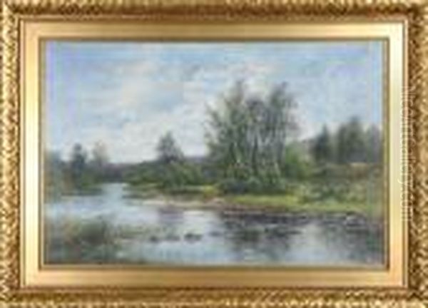 Landskap Oil Painting by Severin Nilson