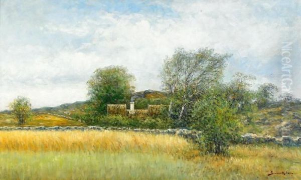 Sommarlandskap Med Gard - Halland Oil Painting by Severin Nilson