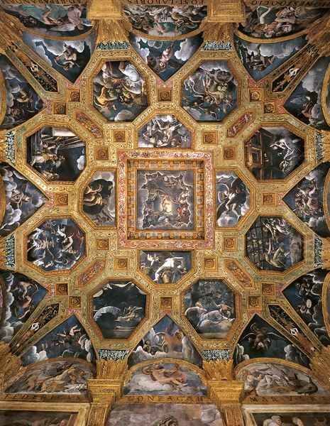 Vaulted ceiling Oil Painting by Giulio Romano (Orbetto)