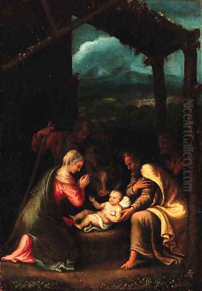 The Nativity Oil Painting by Giulio Romano (Orbetto)