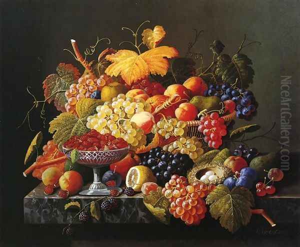 Natures Bounty Oil Painting by Severin Roesen