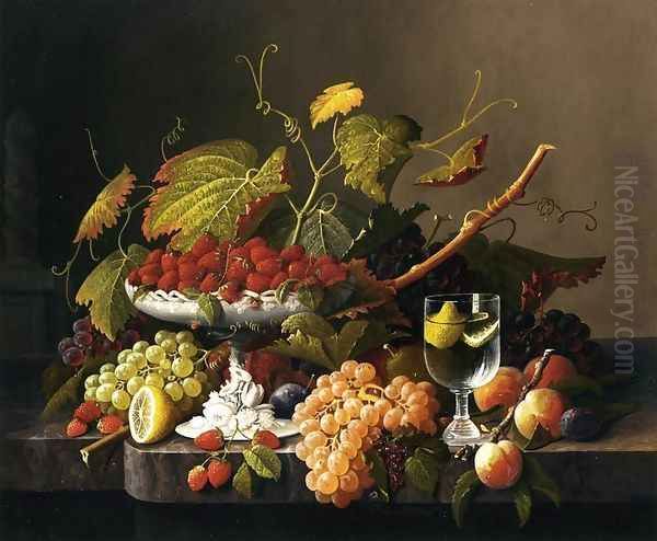 An Abundance of Fruit Oil Painting by Severin Roesen