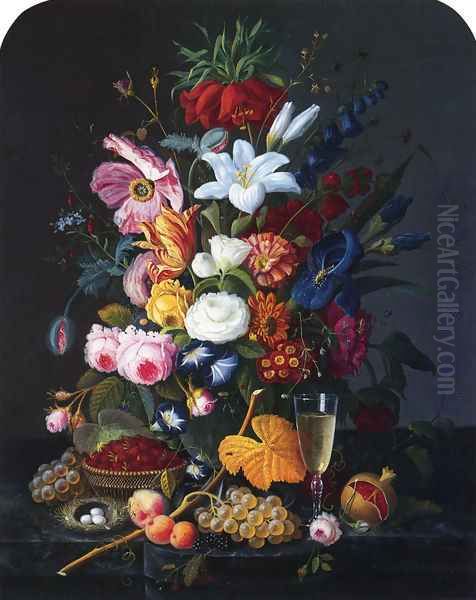 Floral Still Life I Oil Painting by Severin Roesen