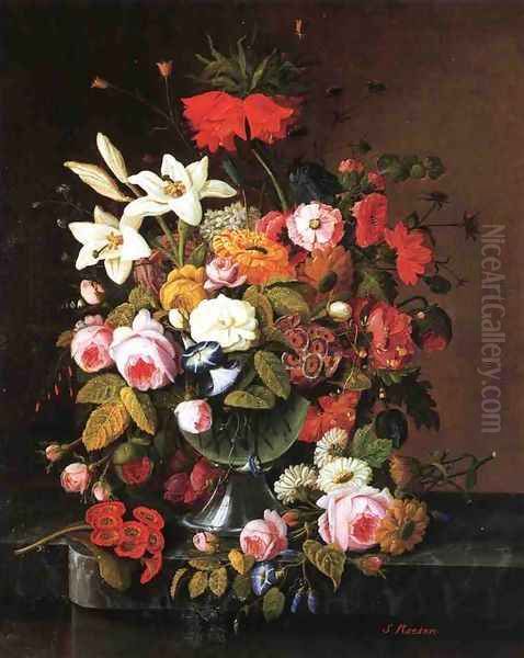 Floral Still Liife Oil Painting by Severin Roesen