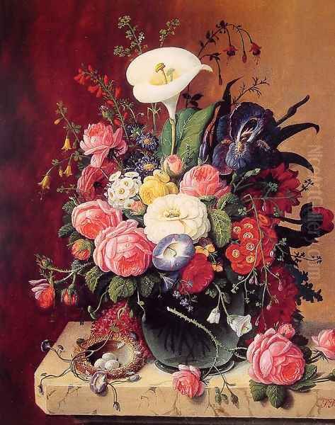 Floral Still Life Oil Painting by Severin Roesen