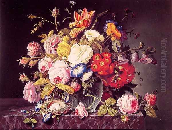 Still Life with Flowers Oil Painting by Severin Roesen