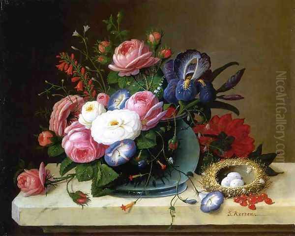 Still Life with Flowers III Oil Painting by Severin Roesen