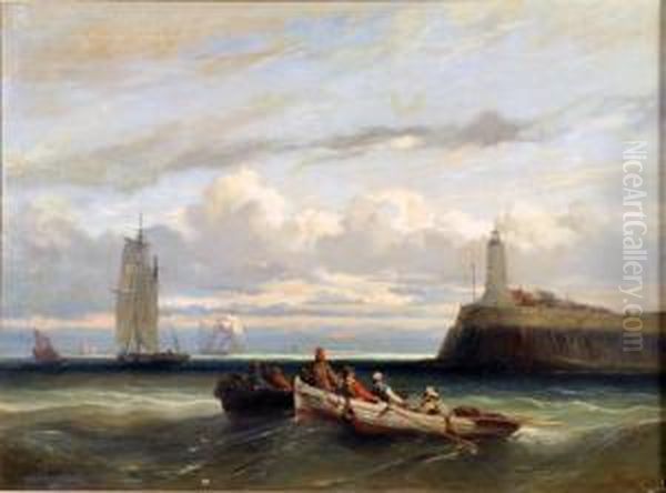 La Rade De Brest Oil Painting by Jules Achille-Noel