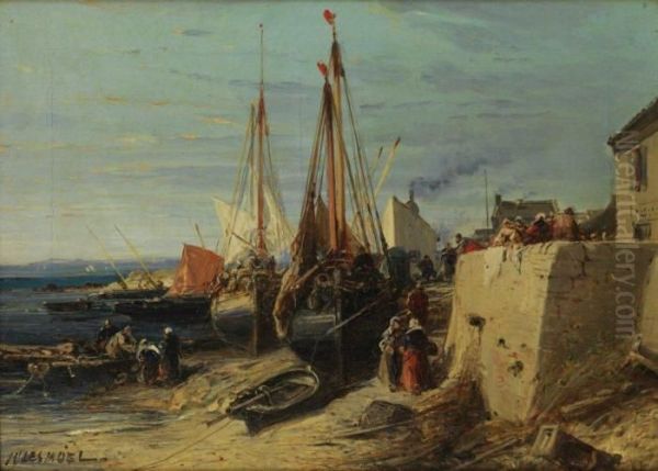 Retour De Peche Oil Painting by Jules Achille-Noel