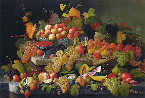 Still Life with Fruit XIV Oil Painting by Severin Roesen