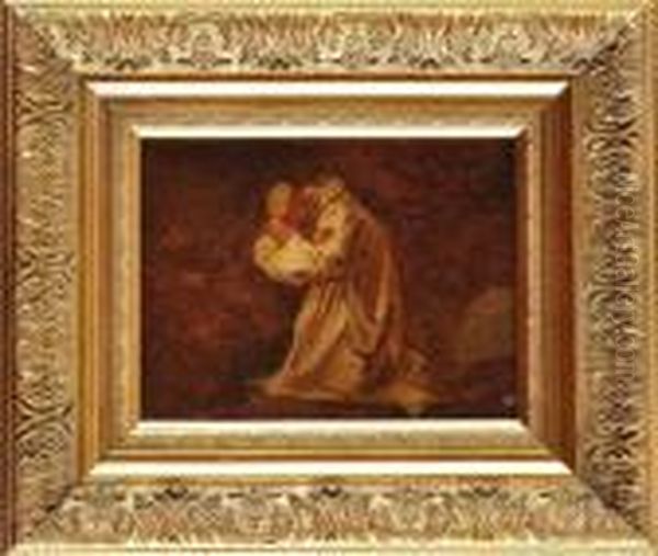 St Bruno Prenant L'habit Monastique Oil Painting by Jules Achille-Noel