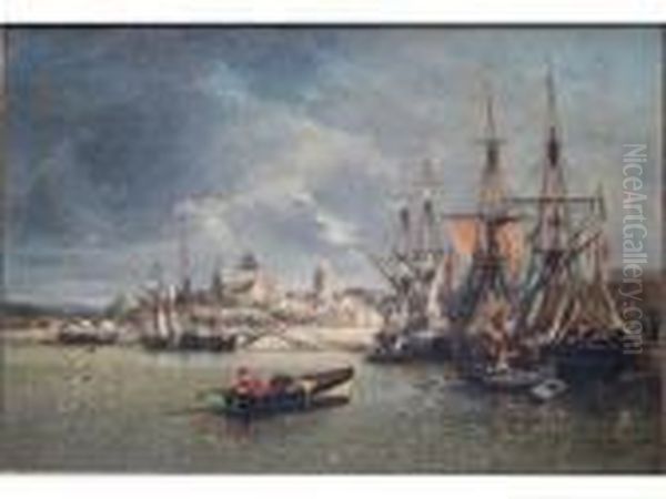 Le Port De Fecamp Oil Painting by Jules Achille-Noel