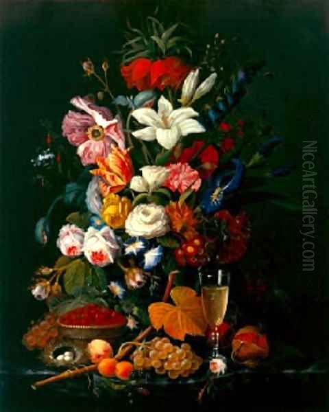 Victorian Bouquet 1850 55 Oil Painting by Severin Roesen