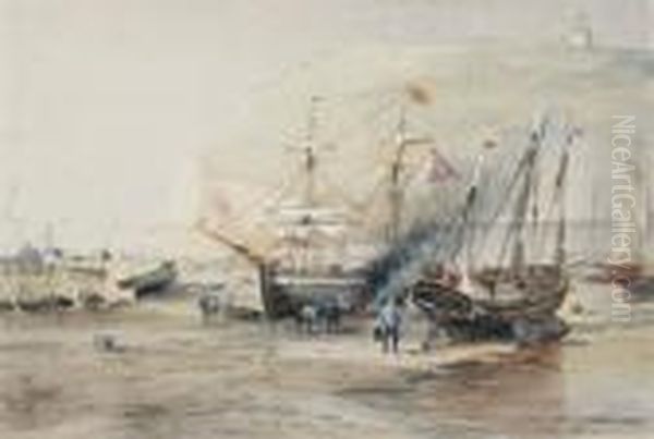 Le Port De Fecamp Oil Painting by Jules Achille-Noel