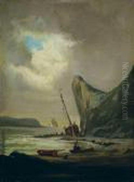 Bretonische Bucht. Oil Painting by Jules Achille-Noel