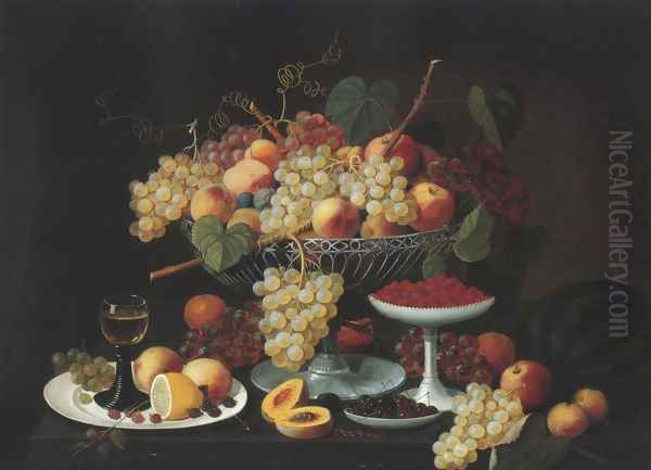 Still Life With Fruit 1850 Oil Painting by Severin Roesen