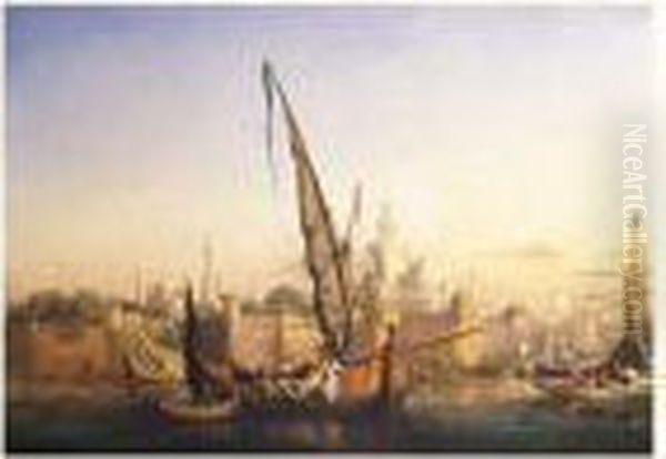 Vue De Constantinople Oil Painting by Jules Achille-Noel