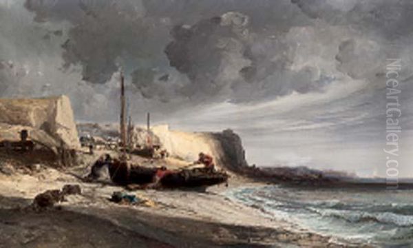 Le Retour De La Peche Oil Painting by Jules Achille-Noel