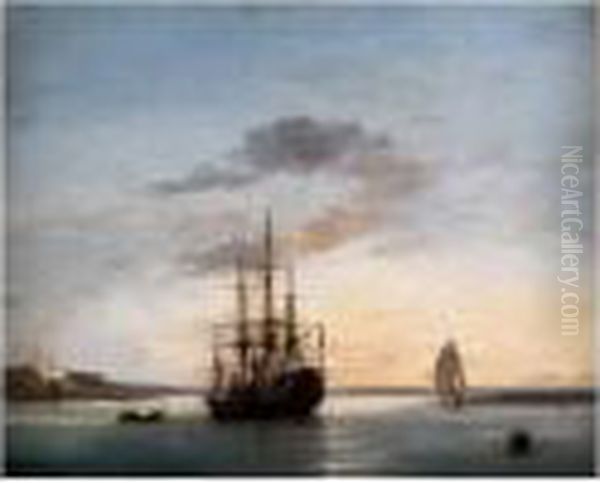 Marine Oil Painting by Jules Achille-Noel