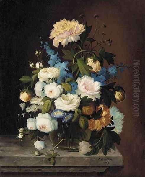 Bouquet of Flowers Oil Painting by Severin Roesen