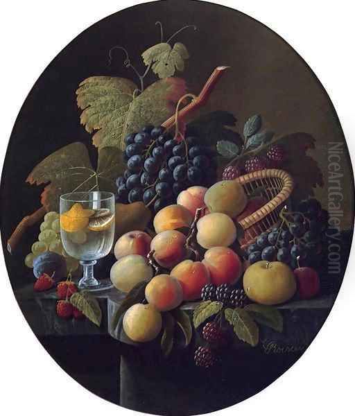 Still Life with Fruit and Wine Glass Date unknown 2 Oil Painting by Severin Roesen