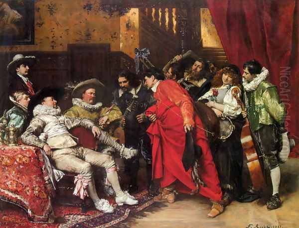 The Troubadours Oil Painting by Ferdinand Victor Leon Roybet