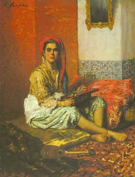 L Odalisque Oil Painting by Ferdinand Victor Leon Roybet