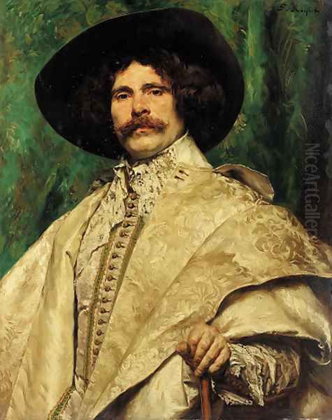 A gallant gentleman Oil Painting by Ferdinand Victor Leon Roybet