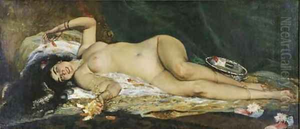 An Odalisque Oil Painting by Ferdinand Victor Leon Roybet