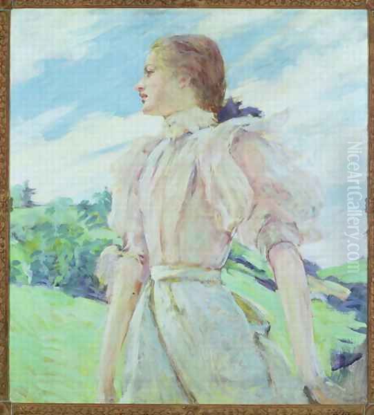 A Breezy Day, c.1898 Oil Painting by Robert Reid