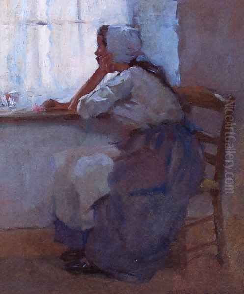 Girl at the Window Oil Painting by Robert Reid