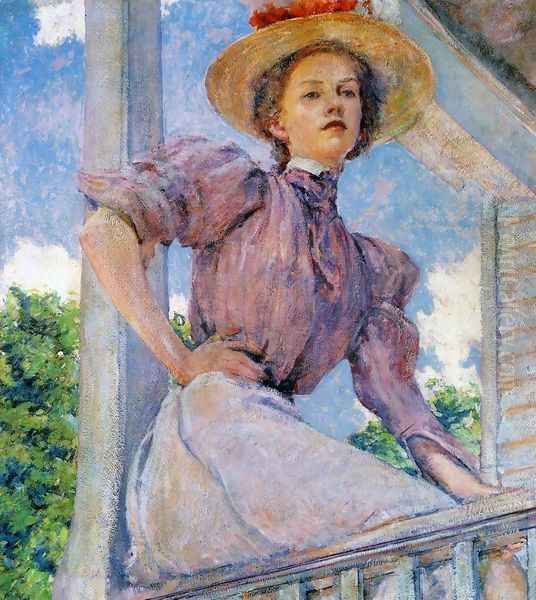 A Summer Girl Oil Painting by Robert Reid