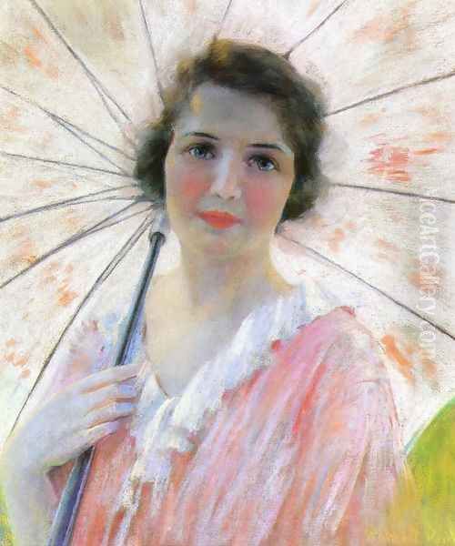 Lady with a Parasol Oil Painting by Robert Reid