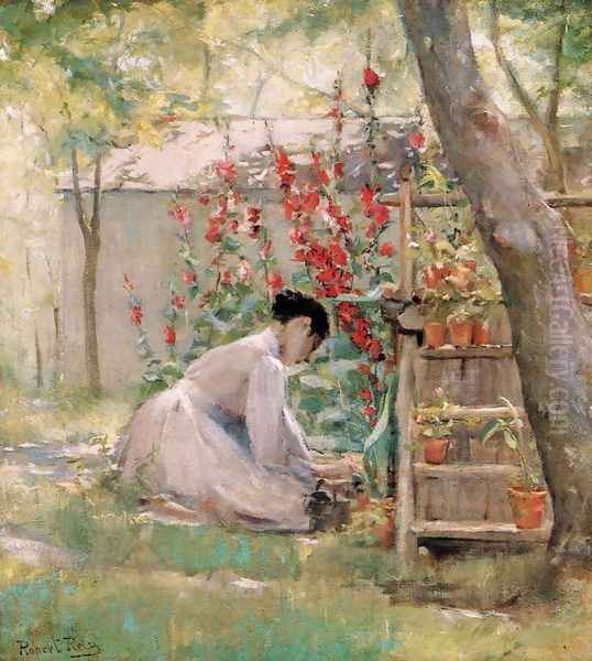 Tending the Garden Oil Painting by Robert Reid