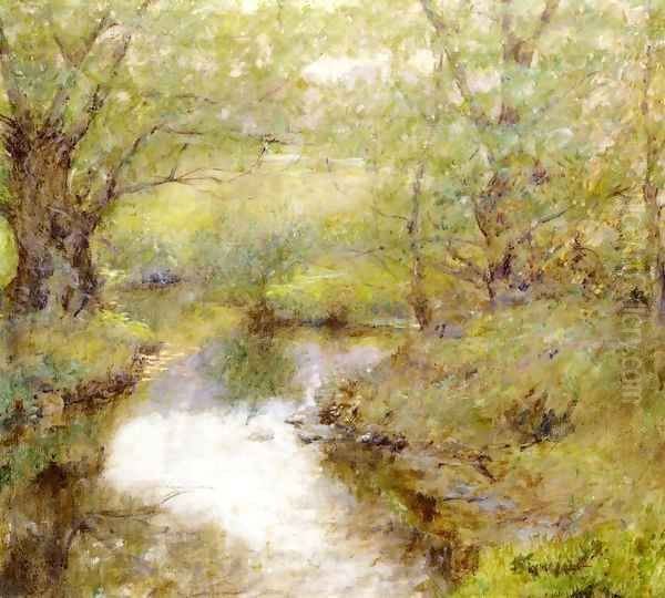 By the Brook Date unknown Oil Painting by Robert Reid