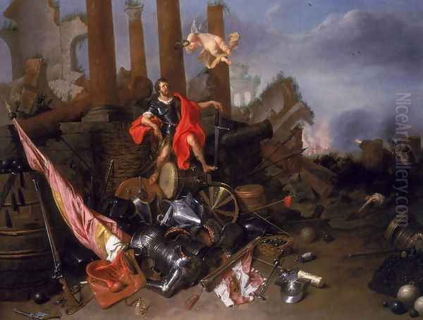 An Allegory of War with Vincenzo Gonzaga I Oil Painting by David The Younger Ryckaert