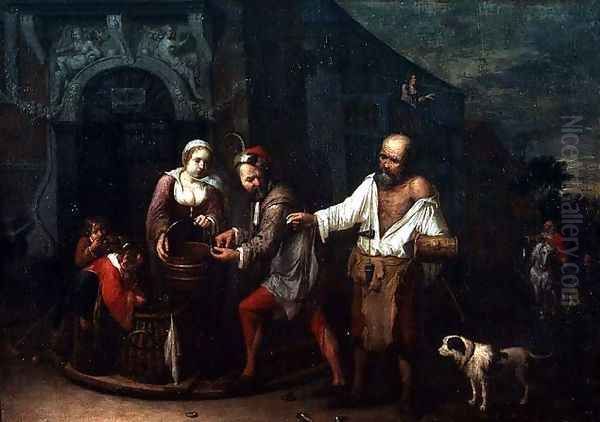 The Mussel Vendor Oil Painting by David The Younger Ryckaert