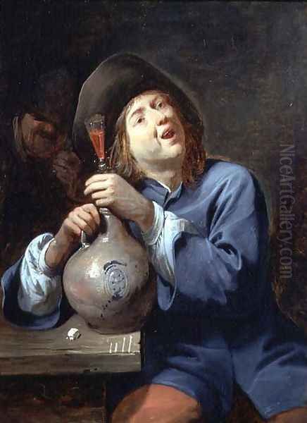 The Singer,1644 Oil Painting by David The Younger Ryckaert