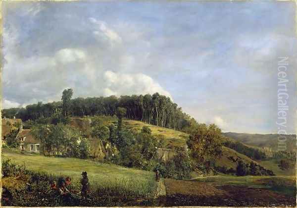 Forest Glade near a Village, 1833 Oil Painting by Theodore Rousseau