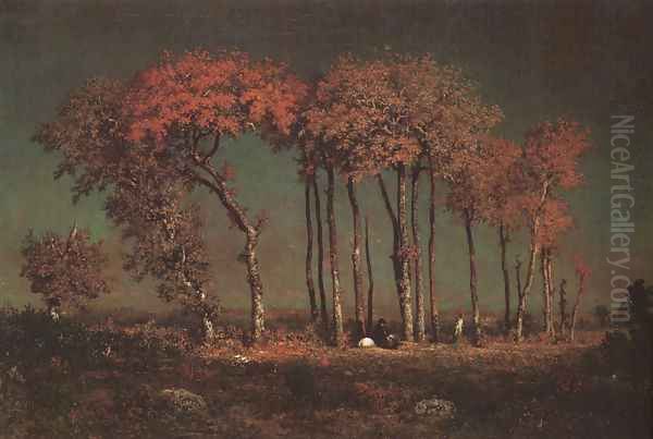 Under the Birches 1842-43 Oil Painting by Theodore Rousseau