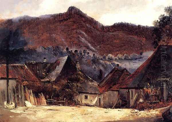 Cottages in the Jura 1834 Oil Painting by Theodore Rousseau