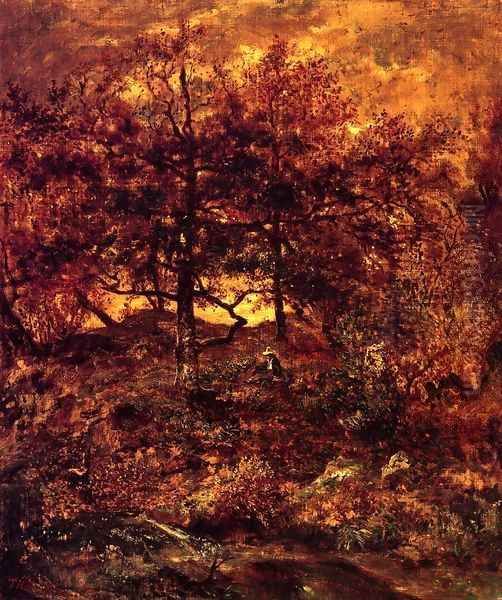 Fall at the Jean-du-Paris, in the Forest of Fontainebleau 1846 Oil Painting by Theodore Rousseau